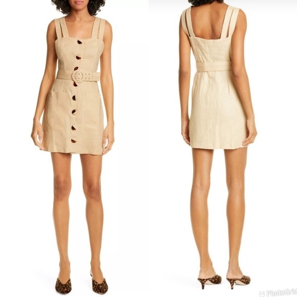 NICHOLAS Linen Button Front Dress - Picture 1 of 8